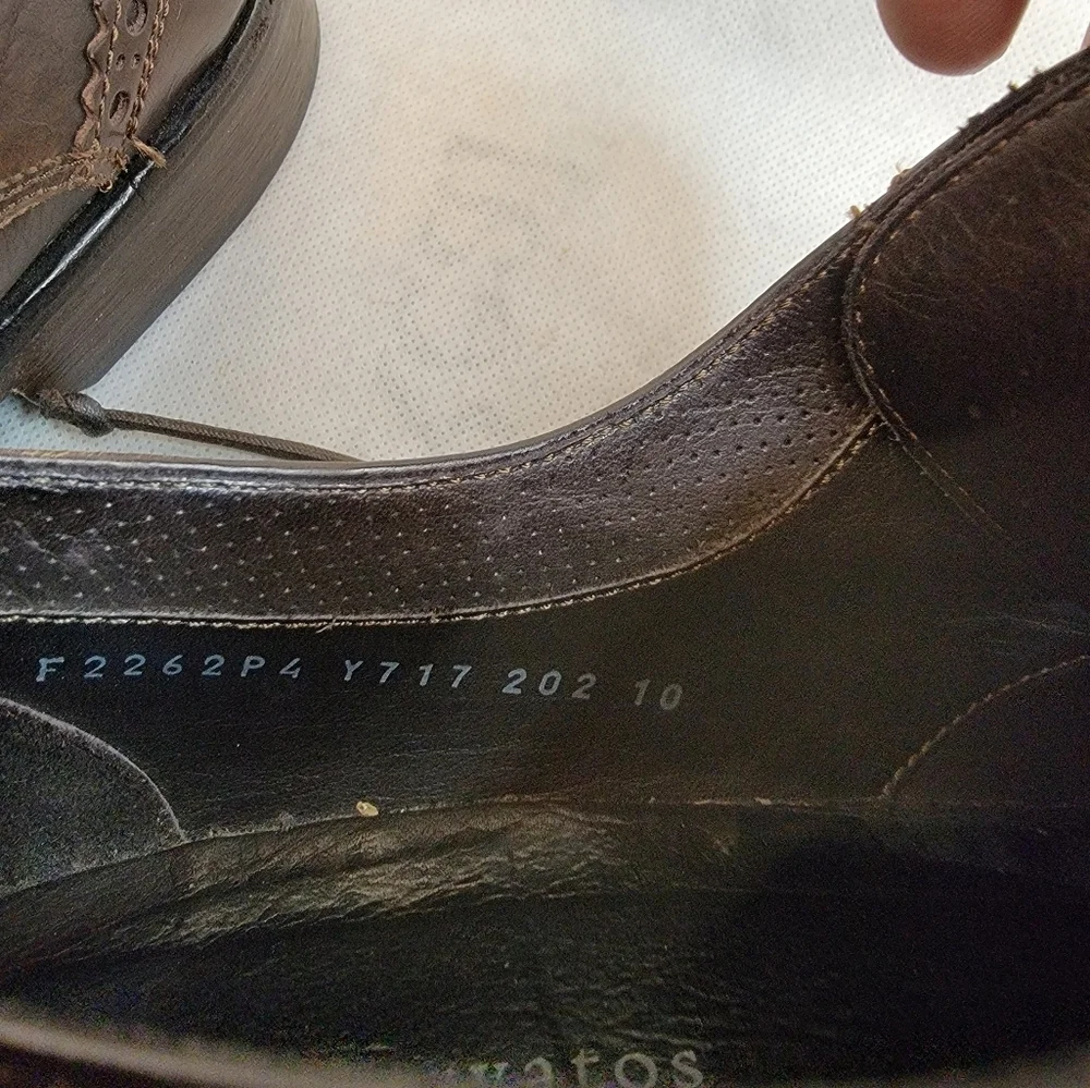 John Varvatos Luxe Leather Wingtip Oxford Shoes Mens 10M Dark Brown Casual Dress